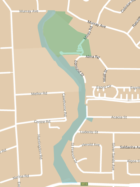 Map of the Ullmann Park and the Sandspruit River area